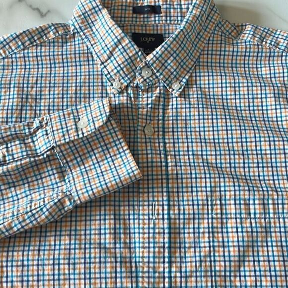 J Crew Slim Fit Button Down Cotton Shirt Mens L - Picture 1 of 8